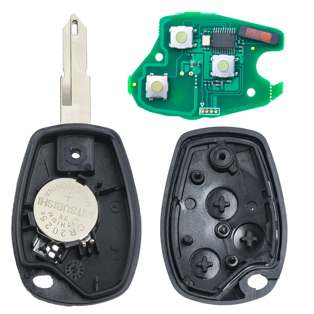 Keyecu 433mhz PCF7946 / PCF7947/PCF7961 4Aチップ3ボタンfob 2013 2014 2015 2016ルノー · トラフィックvivaro movanoでprimastarでdacia