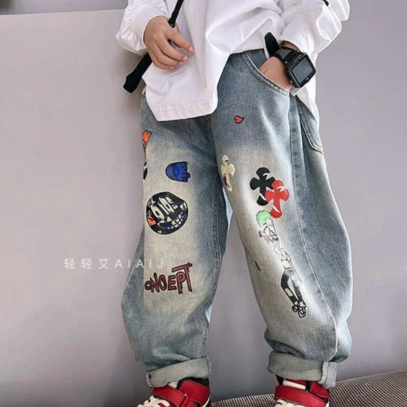 Boys Casual Pants Long Trousers Cotton 2024 Cute Spring Autumn Baby\'s Kids Pants High Quality Children\'s Clothing