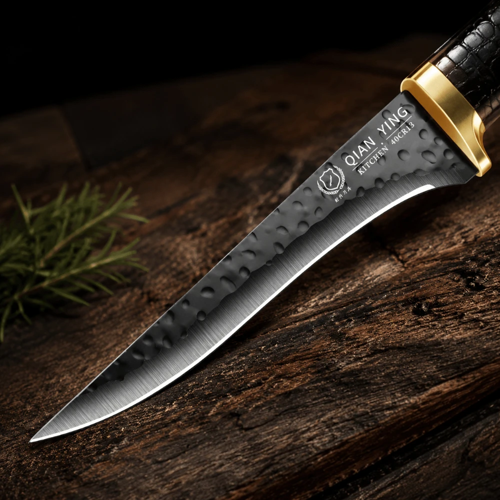 1,2Pcs Hand-forget Boing Knife Fruit Knife Sharp High-hardness Meat knife with sheath, Multi-purpose Steak Knife and BBQ Knife