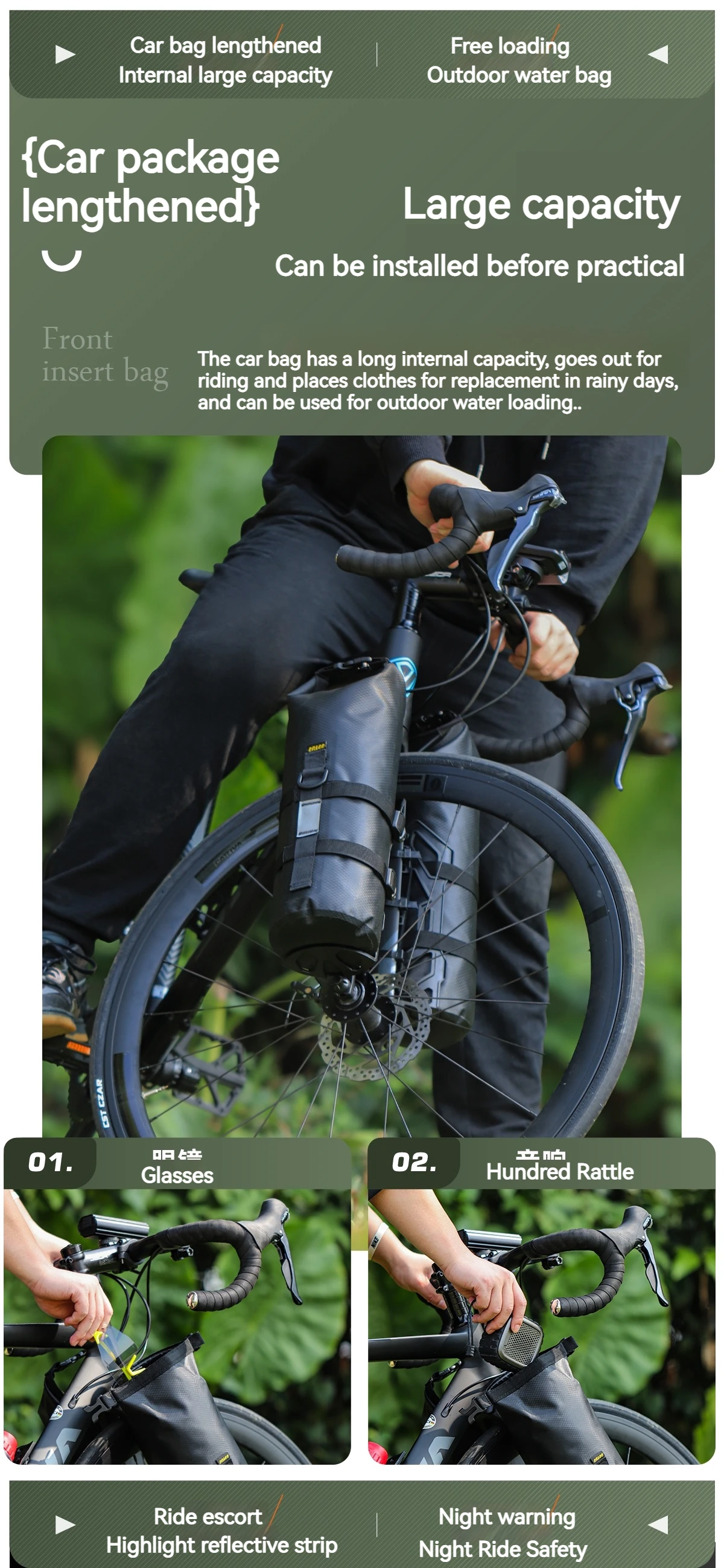 ENLEE Fahrrad Multifunktionale Vorderradgabeltasche Outdoor Wasserdichte Tasche 5L Kapazität Straße Mountainbike Langstrecken-Reisetasche – Detail 5
