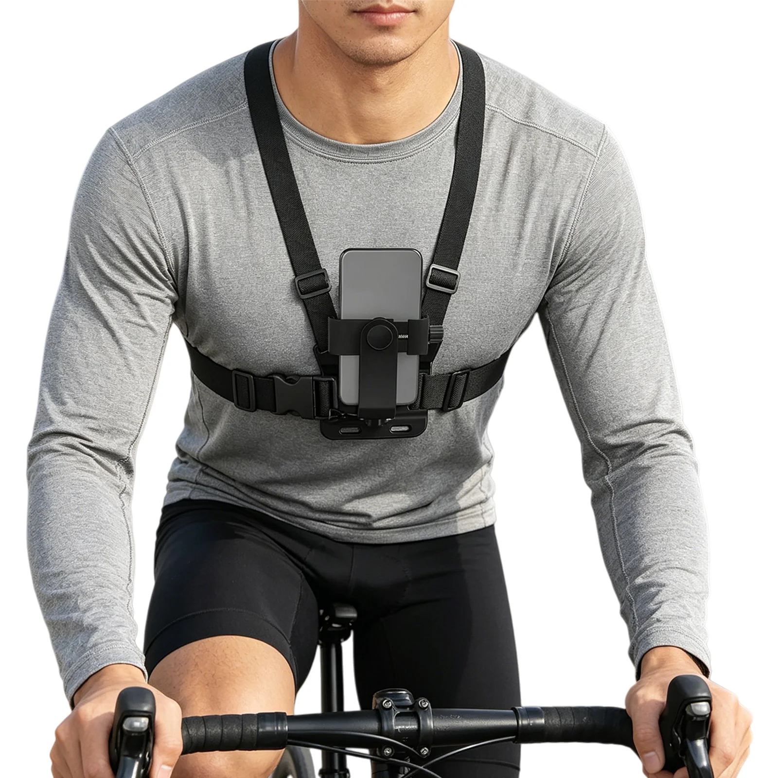 Mobile Phone Chest Strap Harness Mount for iPhone GoPro 10 11 12 Mobile Phone Strap Clip Adjustable 360 Degree Rotating Adapter