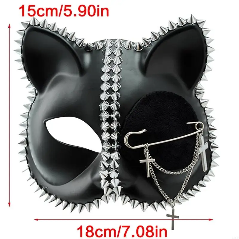 Maschera maschera maschera a metà facciata eyemask foxes gatti maschera con velo delle nappe