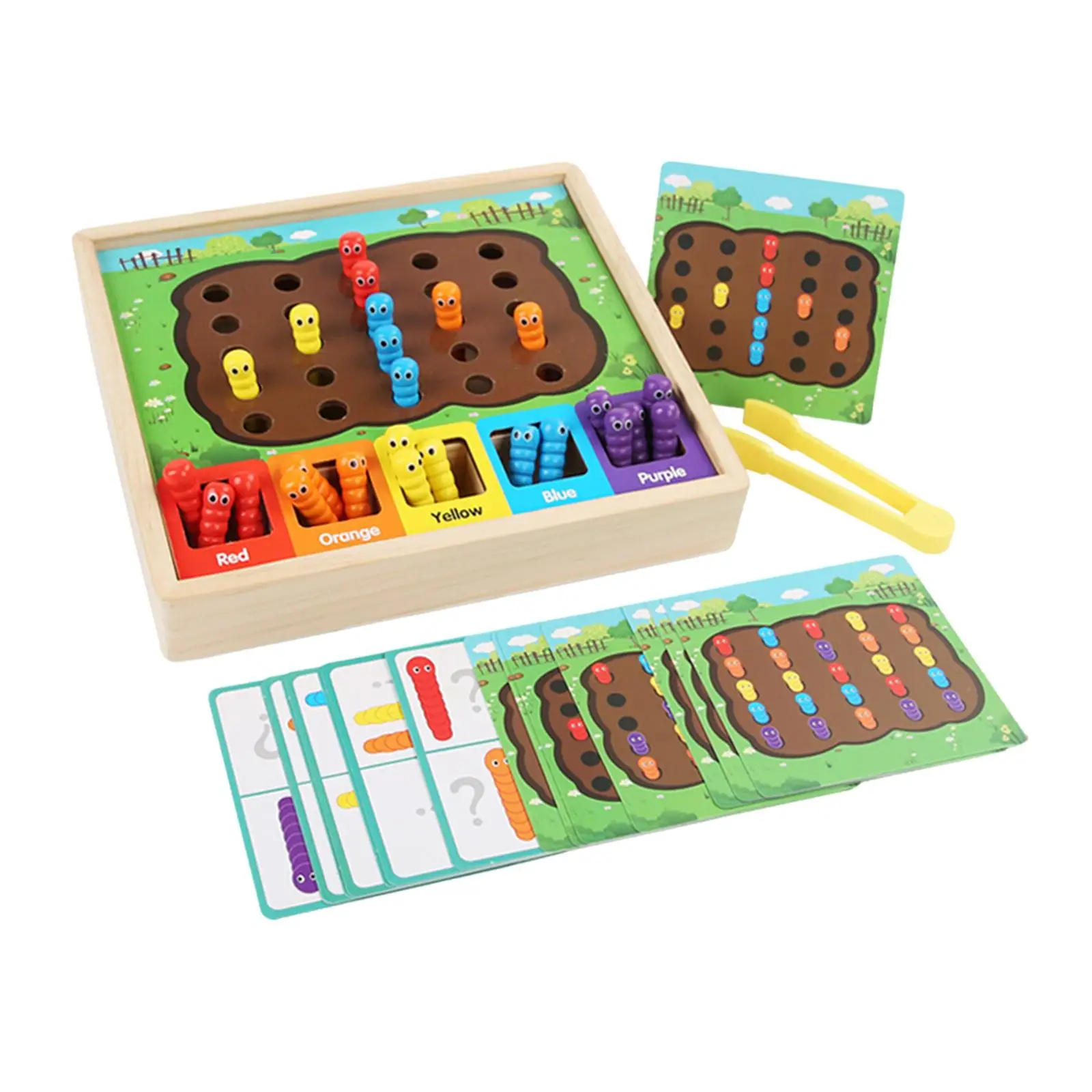 Juguete de gusano de captura para niños, juego de clasificación de colores, juguete de cumpleaños