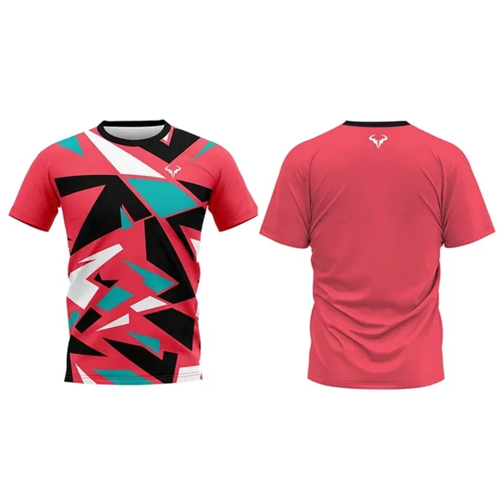 Rafael Nadal Logo Men's T-Shirt 3D Printing Tennis Player Short Sleeve Summer Oversized Crew Neck Top Fashion Streetwear