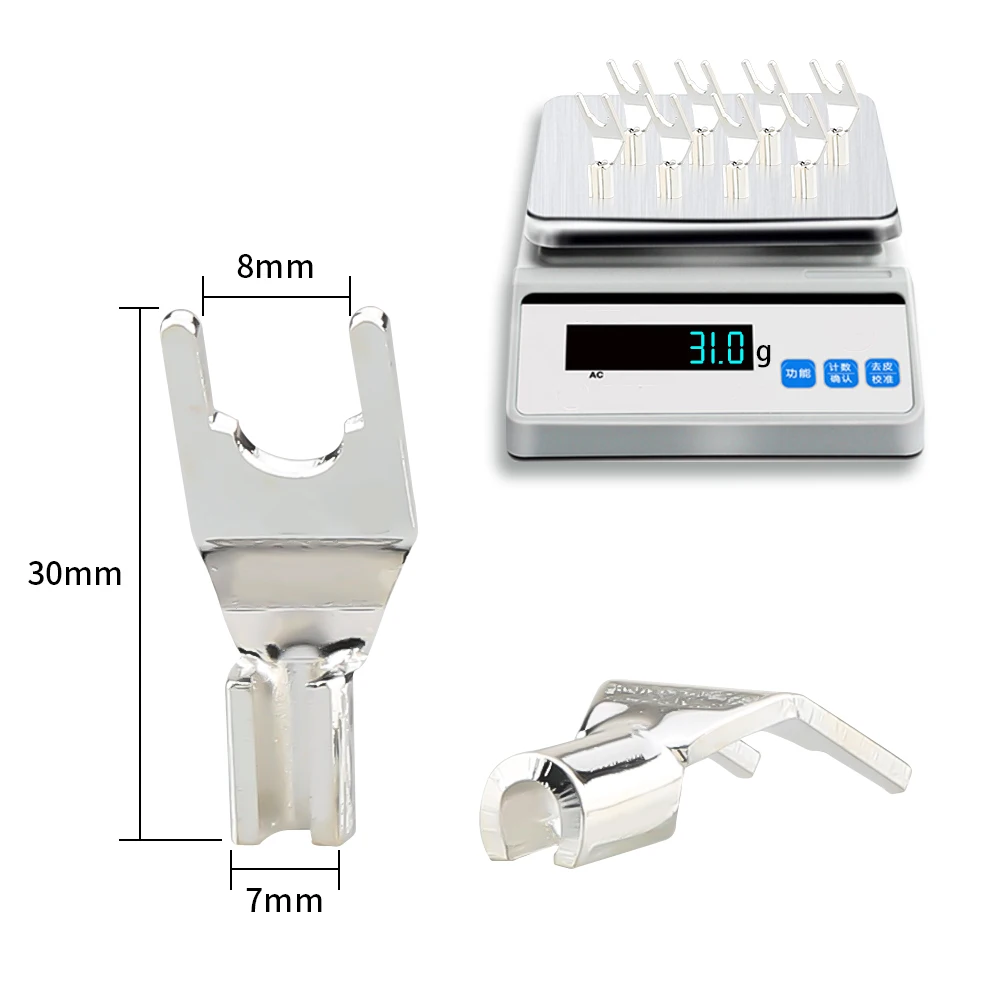 Audiocrast 8 قطعة مرحبا نهاية الفضة التوصيل الفضة مطلي بأسمائها الحقيقية التوصيل كابل مكبر الصوت سلك موصل HiFi الفضة مطلي بأسمائها الحقيقية