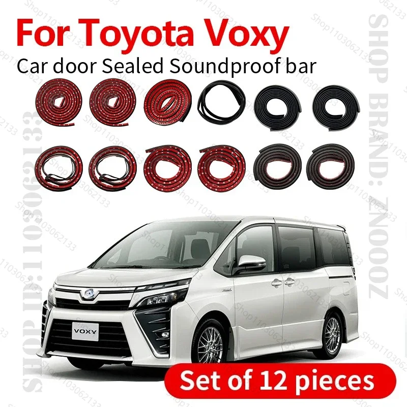 Car Door Seal Strip Rubber Double Layer Sealing Protector Soundproof Strip Dustproof Seal Strip 12 PCS Set For Toyota Voxy