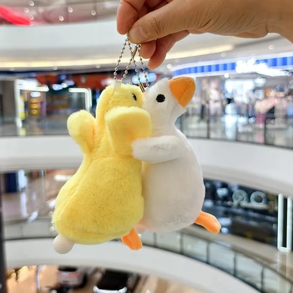 Bag Blowing Duck Yellow And White Colored Mini Size Goose Keychain Pendant Exaggerated Design Keychain Clip Bag Pendant