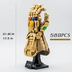 Blocos de Construção LED de Marvel Heroes, Infinity Gauntlet, Marvel Heroes, Tijolos de NANO, Kit de iluminação, Modelo de luva