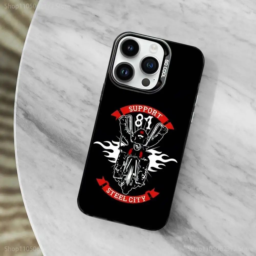 حافظة هاتف Hells Angels Moto-81 رائعة لهاتف iPhone 11,12,13,16,14,15, Mini, Pro,XS,MAX غطاء أسود غير لامع مقاوم للصدمات #4