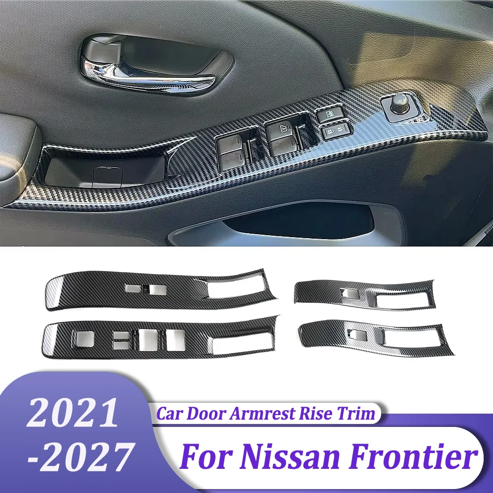 Door Armrest Rise Trim Window Lift Switch Button Cover Car Accessories For Nissan Frontier 2021 2022 2023 2024 2025 2026 2027