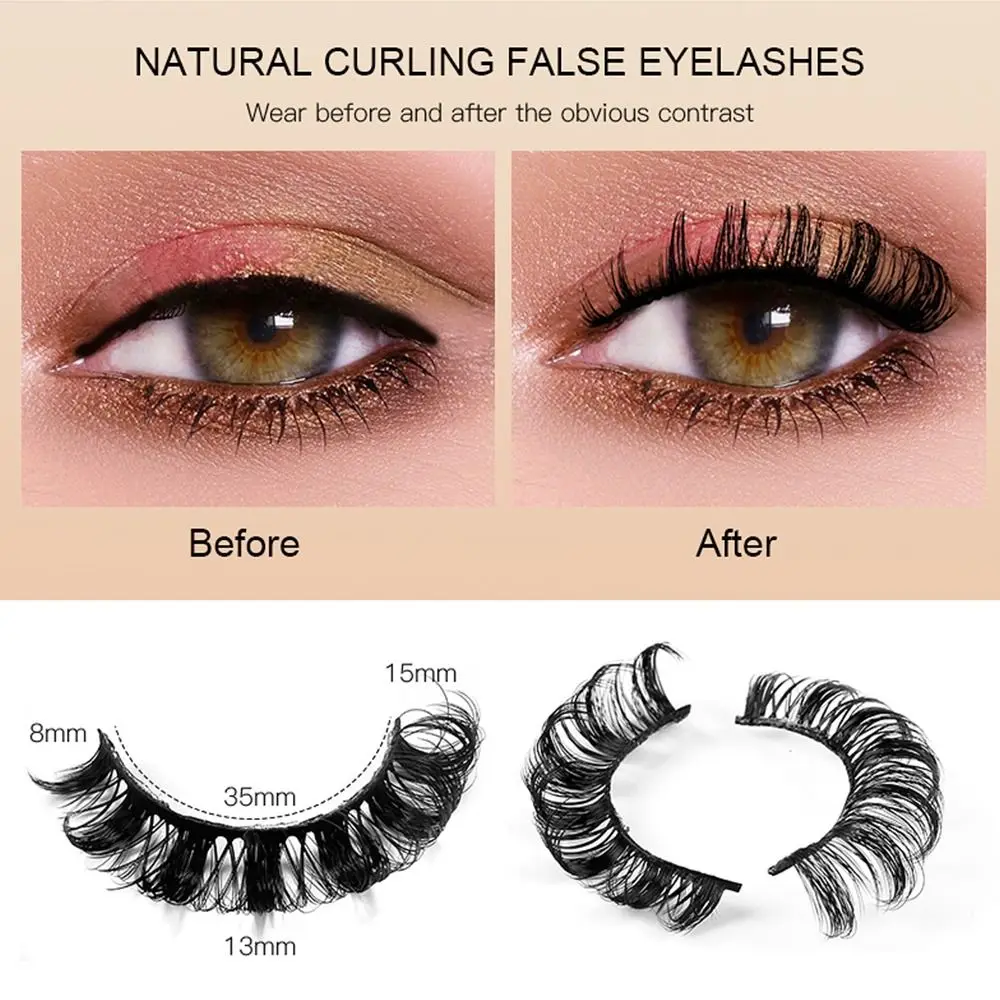 4 Pairs Reusable Looks Like Eyelash Extension Fluffy Russian Strip Lashes D Curl False Eyelashes Fake Eyelashes
