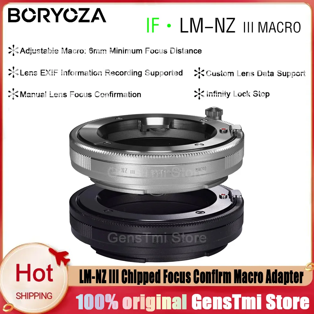 New BORYOZA LM-NZ III Auto Focus Macro Adapter Ring for Leica Lens Nikon Z-mount Photography Accessories