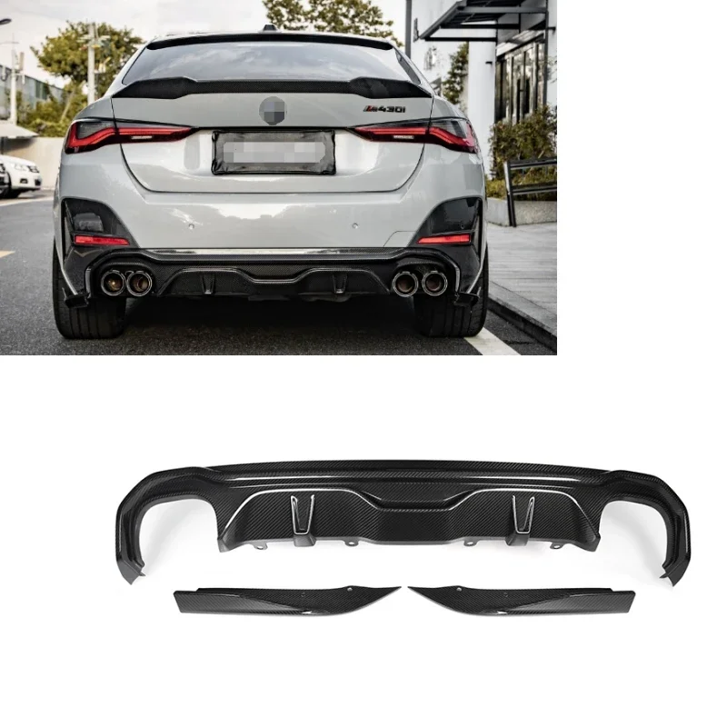 Dry Carbon Fiber  Body Kit SQ Exterior Front Lip Side Skirts Diffuser Bumper Protect Cover for BMW 4 Series G26 Diffuser