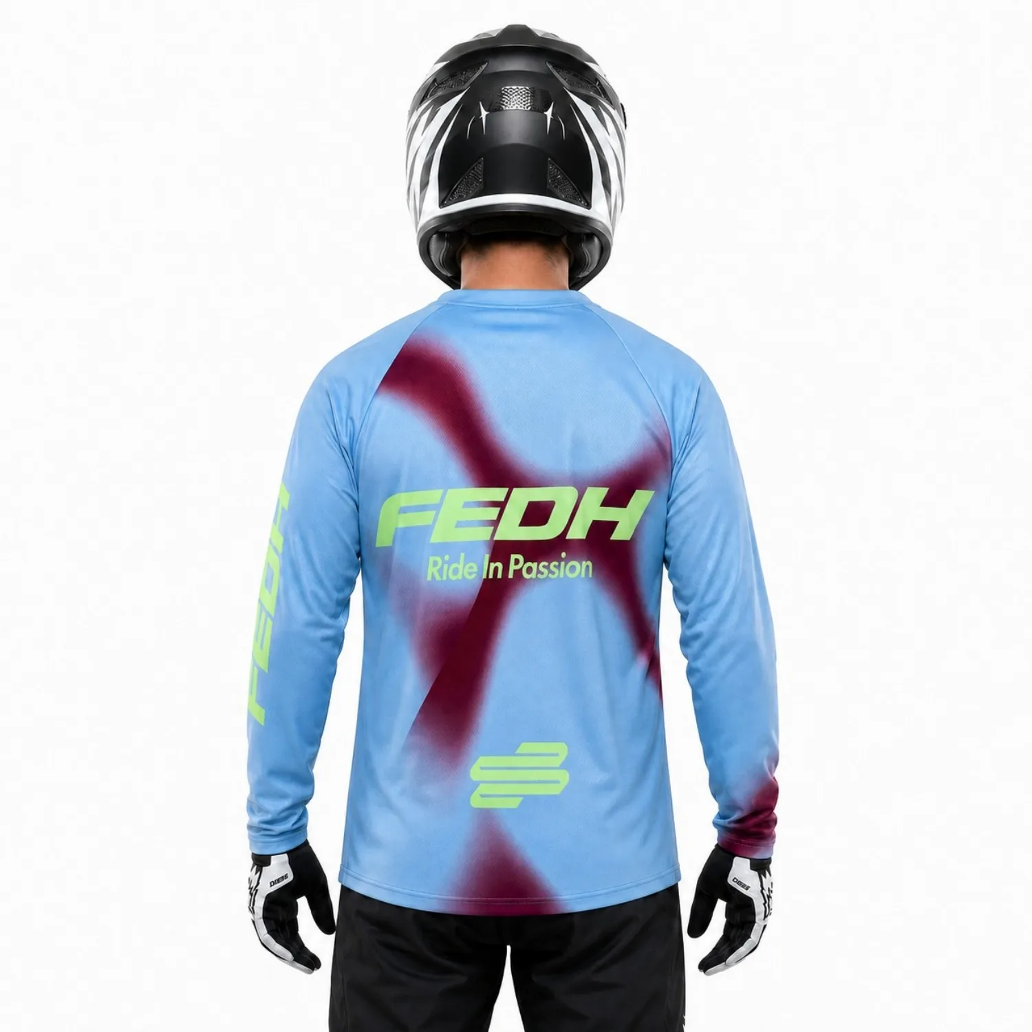 Hot Selling Men's Motocross Jersey High Vent Flexible Durable Fine‑sewn Long Sleeve Loose Fit DH MTB Dirt Bike Racing Shirt