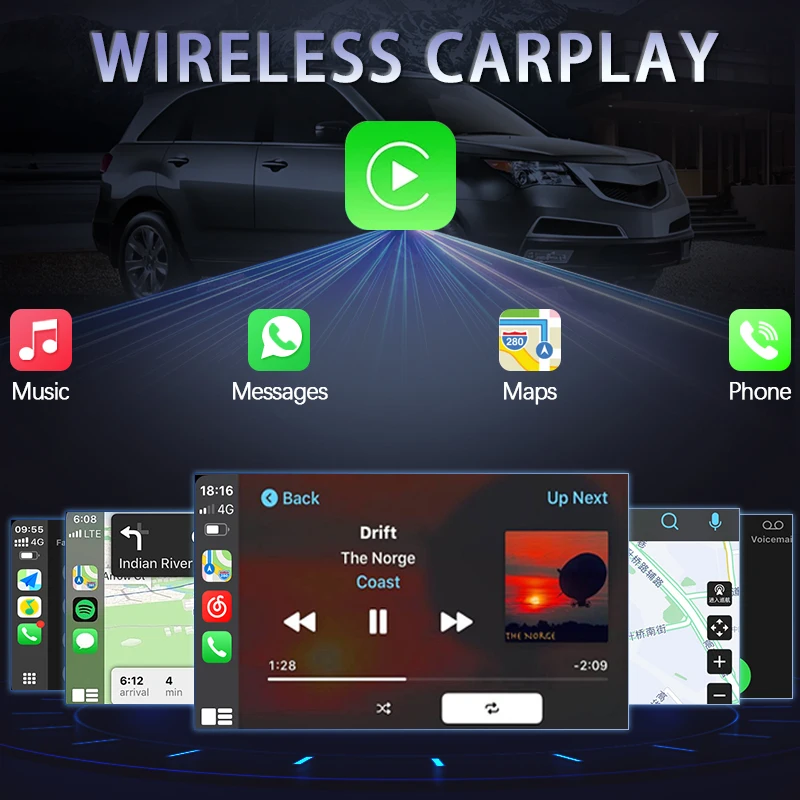 CarPlay اللاسلكي لمرسيدس بنز GLK W207 W212 W204 SLS W218 NTG3.0 NTG 3.5 NTG4.0 NTG4.5 NTG5.0 سيارة اللعب أندرويد السيارات مرآة