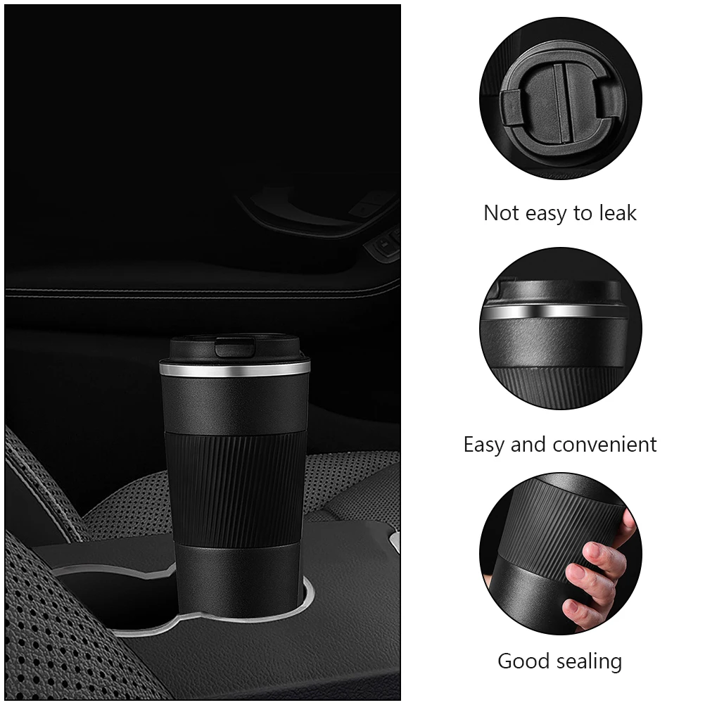 

Stainless Steel Coffee Mug Glass with Straw and Lid Cup Thermal Insulated Heat Preservation Tumbler Cups Iced Automatic Travel