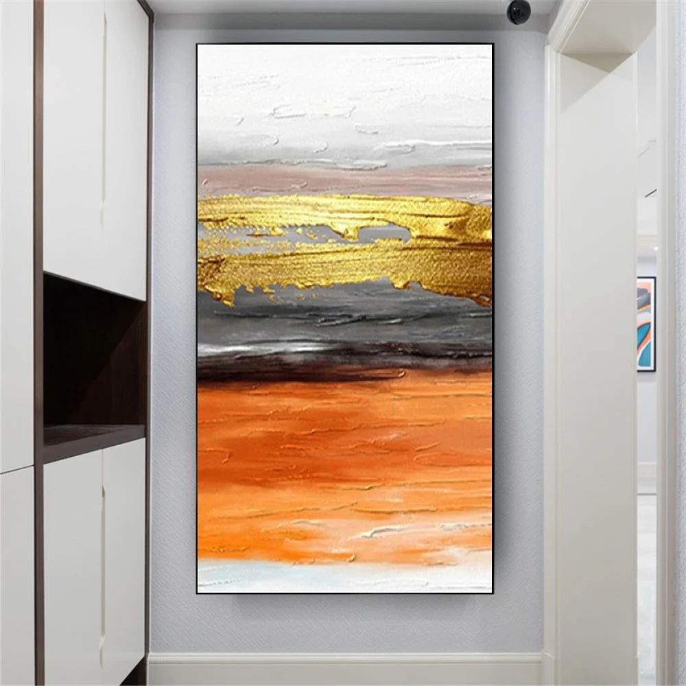 

Abstract Sunrise Sunset Scenery Oil Painting On Canvas Wall Art Picture 100% Handmade Knife Thick Texture Poster Decor Home Live