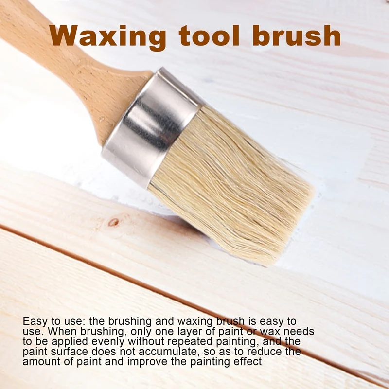 

Chalk & Wax Paint Brush For Furniture - DIY Painting And Waxing Tool,Milk Paint,Stencils,Natural Bristles (4Pcs)