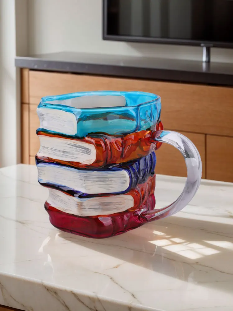 

Кружка для кофе в виде книги с 3D-рисунком, уникальная цветная стеклянная кружка для любителей литературы, коллекционные подарки