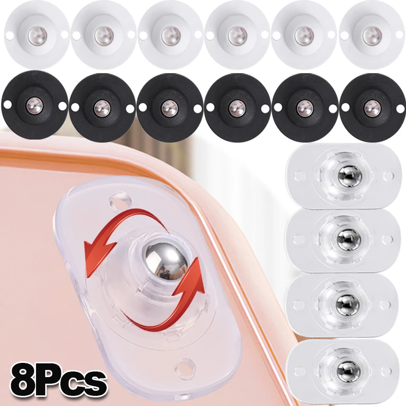 4/8Pcs Self Adhesive Caster Wheels 360 Degree Rotation Wheel Storage Boxes Stainless Steel Wheel Load Bearing furniture Wheels