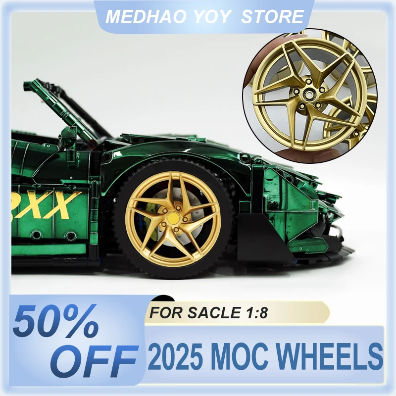 

New MOC Technical Blocks Accessories Wheel Hub For LEGO Scale 1:8 Car 42083 42056 42115 42143 Bricks Toy Parts