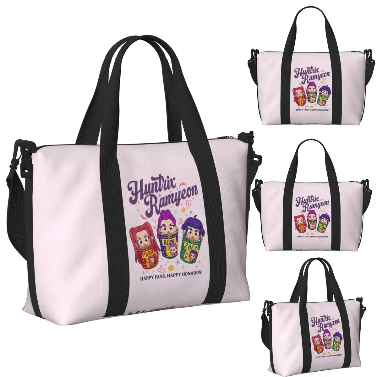 

KPop Demon Hunters Huntrix Beach Travel Bag Large Capacity Tote Bags for Gym Yoga Women Shopping Duffle Shoulder Bag