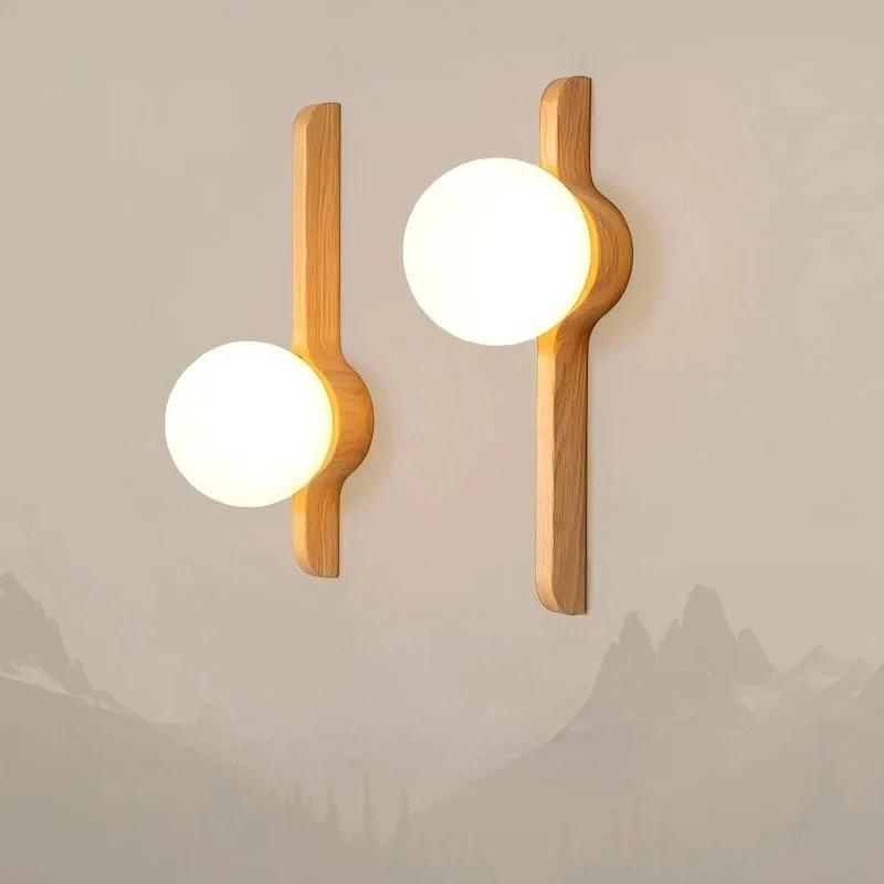 Moonlight Creative Wall Lights Walnut Wood Wabi-sabi Modern Sconce Lamps Home Decor Living Dining Room Bedroom Study Corridor