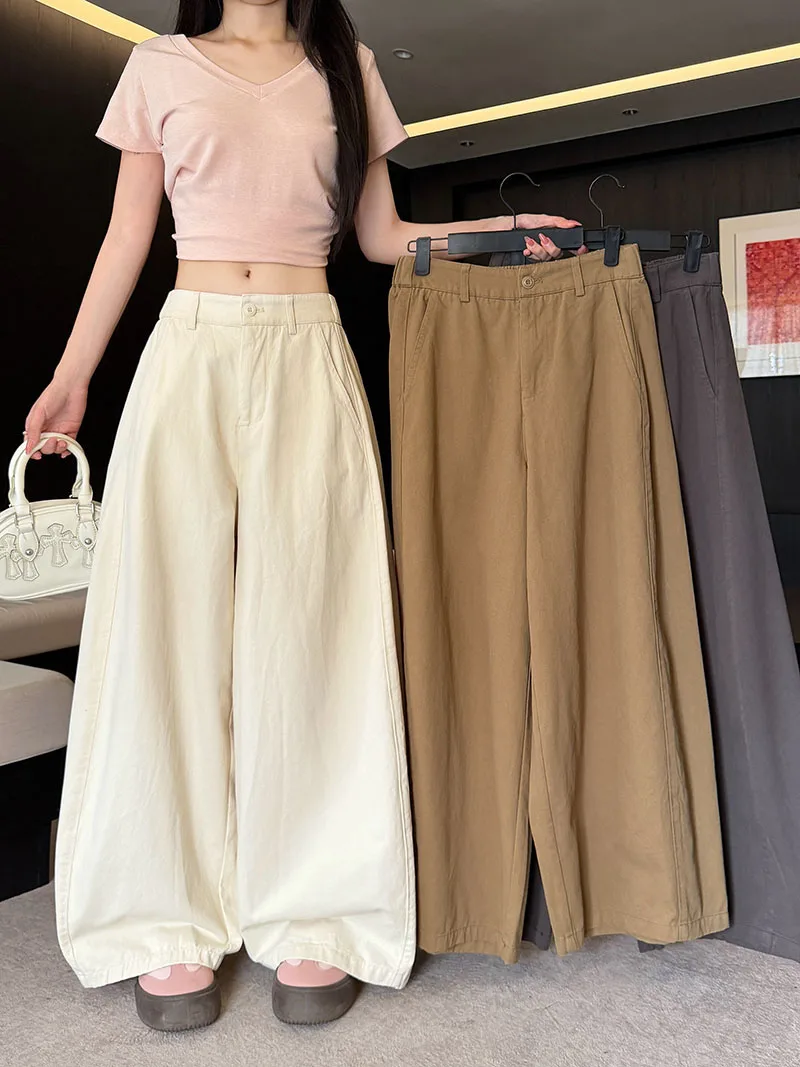

Loose Wide Leg Pants Casual Style Nine Points Loose Feeling Summer New Arrival Women's Comfortable Casual Pants Breathable Sk...