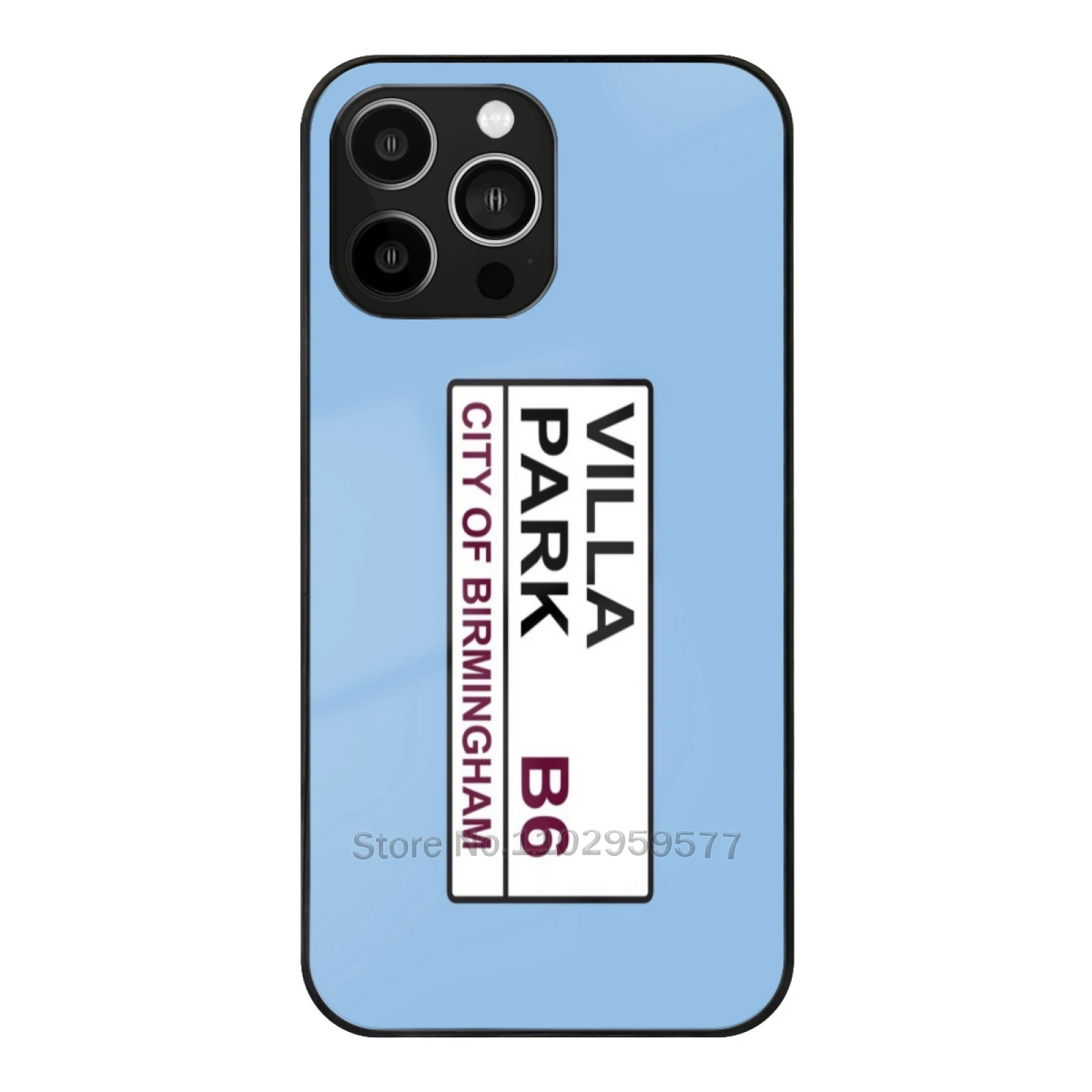 Aston Football Team Villa Park Road Street Sign Glass Case For Apple Iphone 15 14 13 Pro 12 11 7 8 Plus Xr X Xs Max Tempered