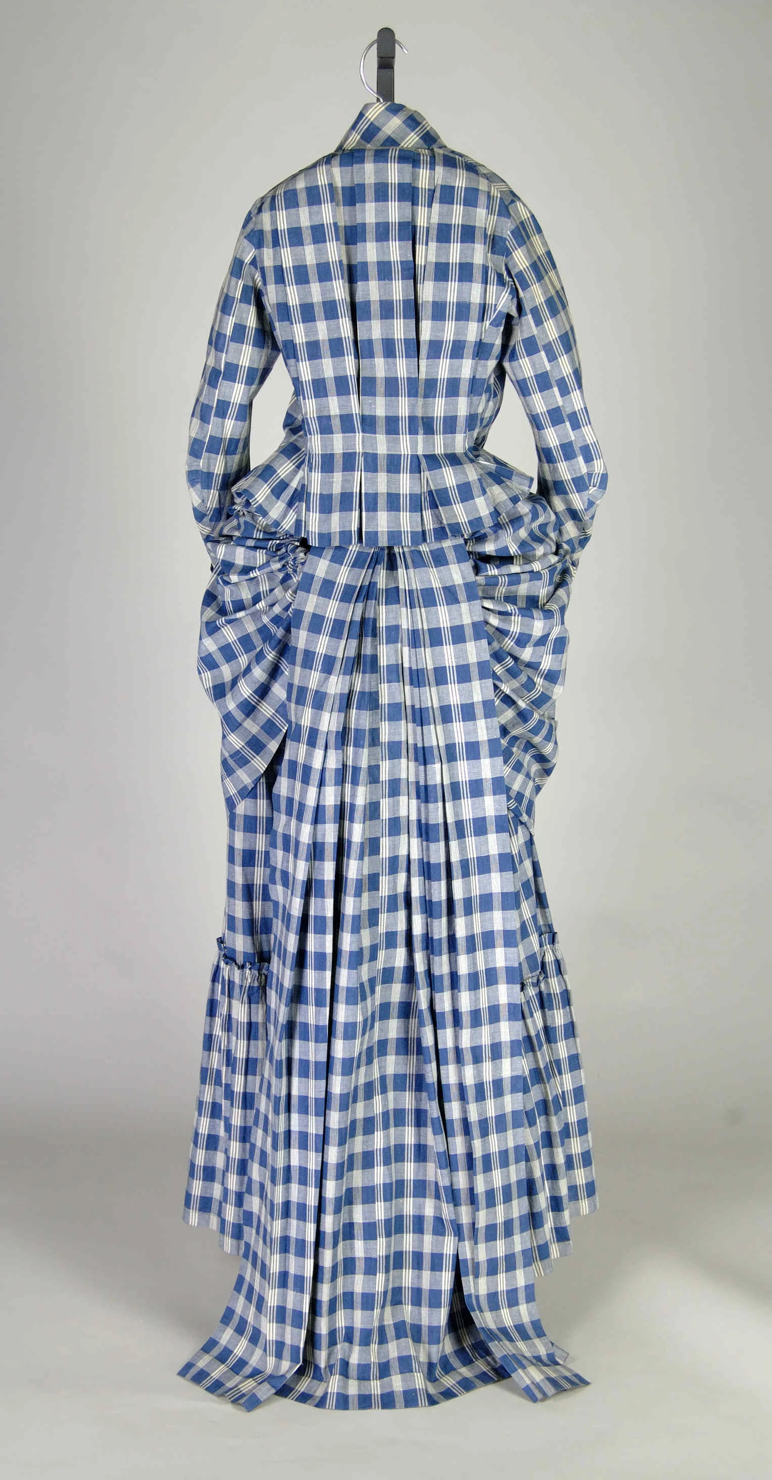 1885s Morning Costume Victorian Scottish Plaid Dress Historical Renaissance Colonial Civil War Southern Belle Ball Gown