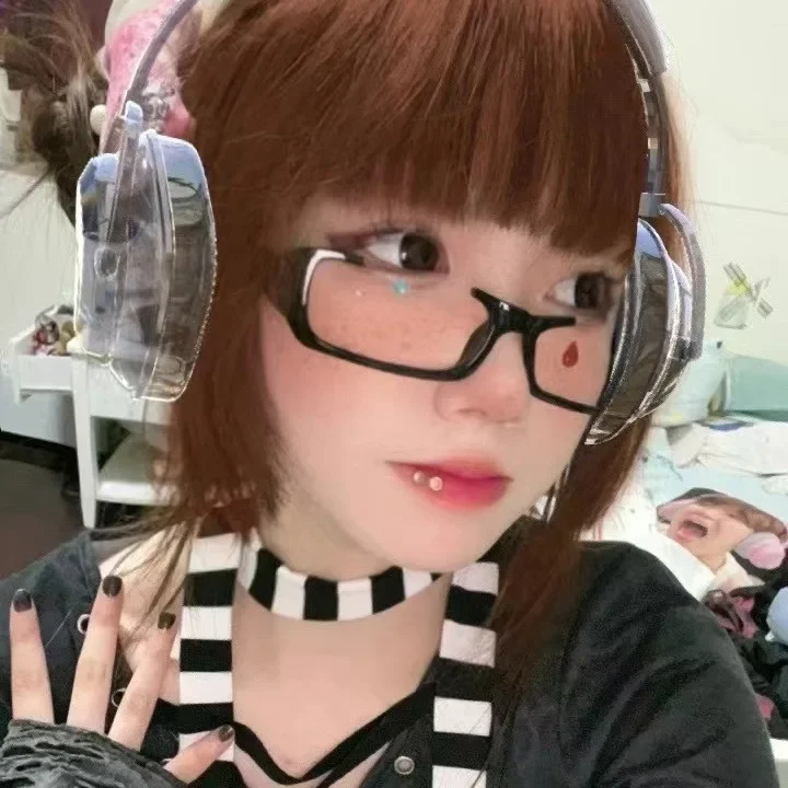 Cosplay Harajuku Glasses Women Half Frames Eyewears Oval No Makeup Plain Eyeglasses Black Anime Spectacle Eye Decoration