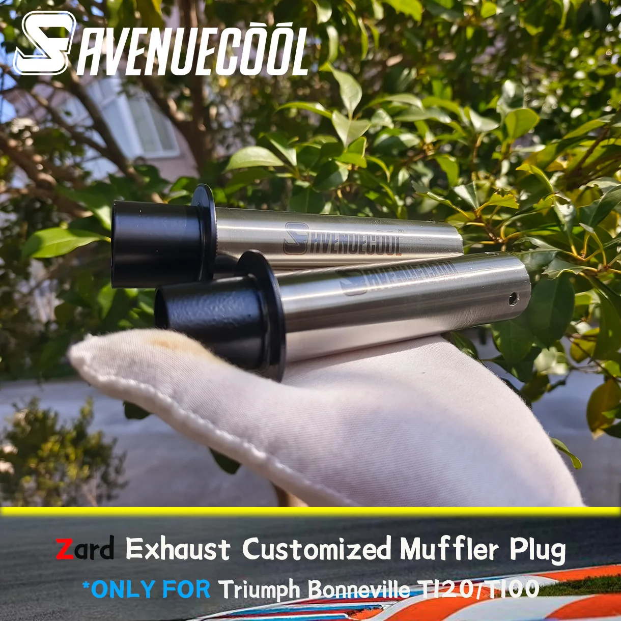 Avenuecool Triumph Bonneville T120/T100 tuyau d'échappement modifié moto bouchon de silencieux en acier inoxydable pièces de rechange modifiées