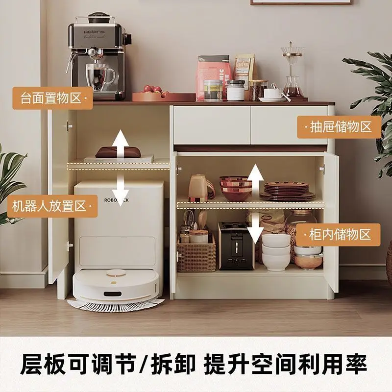 Sweeping robot Locker Solid wood dining side cabinet Integrated tea cabinet Shelf Living room coffee cabinet