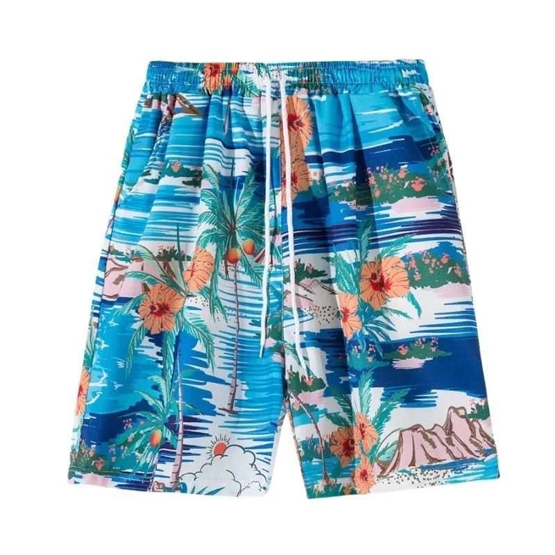 Trendy Loose Beach Pants For Men Quick Dry Cotton Shorts Casual Vacation Island Style Fashion Board Shorts Man Designer Shorts
