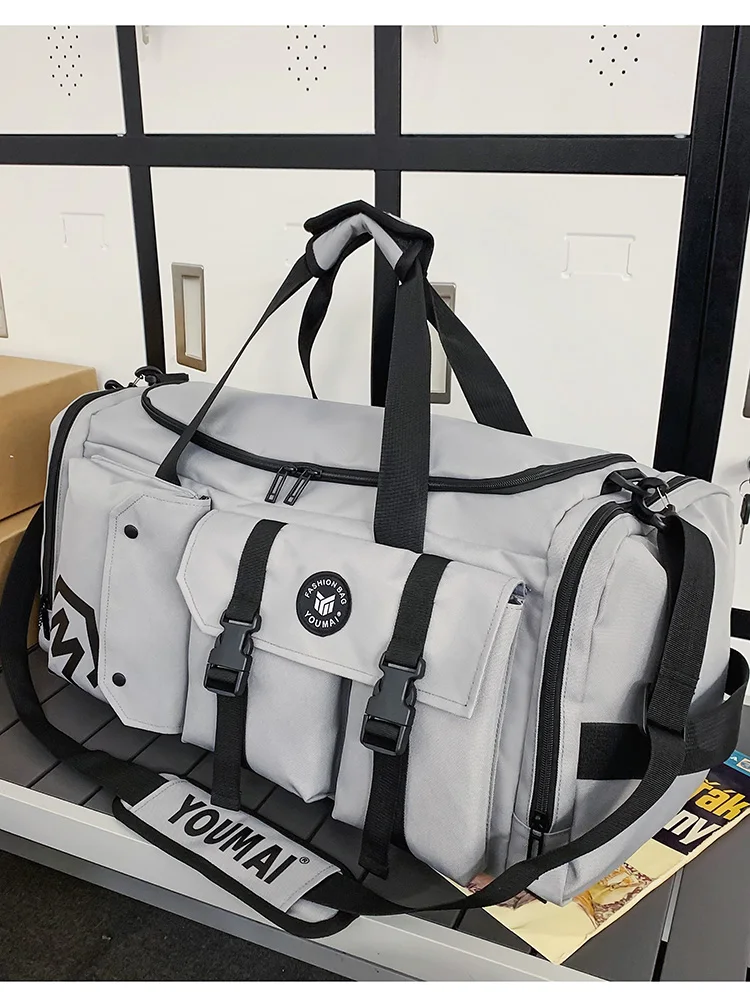 軽量大容量トラベルバックパック短期旅行ハンドヘルド収納バッグスポーツフィットネスバッグウェットとドライの分離バッグ