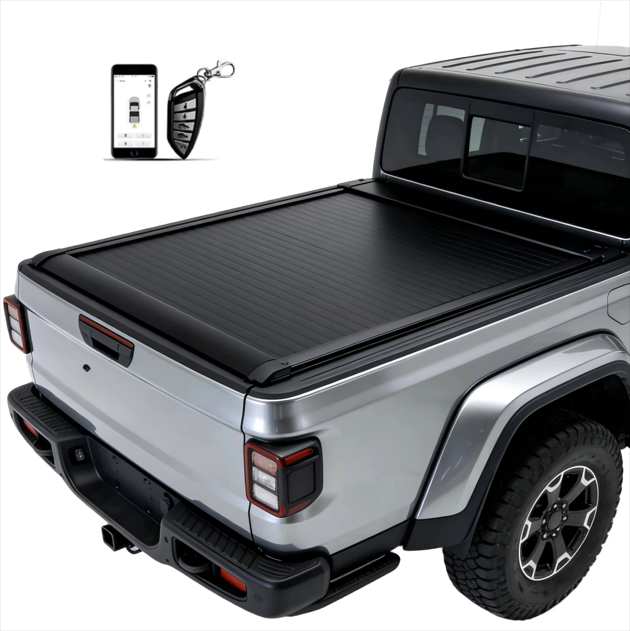 

Электрическая черная выдвижная роллетная крышка кузова из алюминиевого сплава без сверления для Jeep Gladiator 2019-