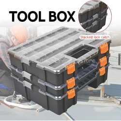 Stapelen Gereedschapskist Organizer Box Portable Hardware Tool Opbergdoos Garage Plastic Gereedschapskist Onderdelen Koffer Schroeven gereedschapskoffer doos