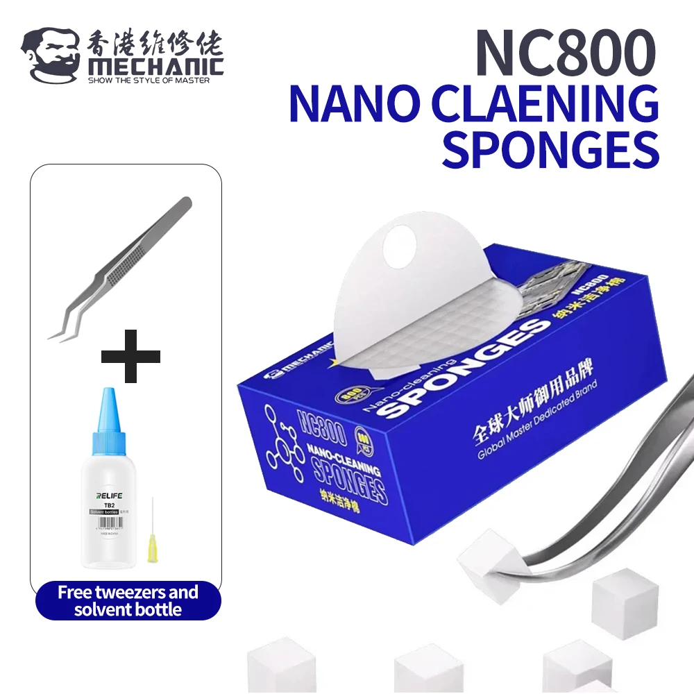 

MECHANIC NC800 Нано-чистящая губка для экрана без остатков, ремонт мобильного телефона, печатная плата, задняя крышка, инструмент для очистки стеклянной камеры
