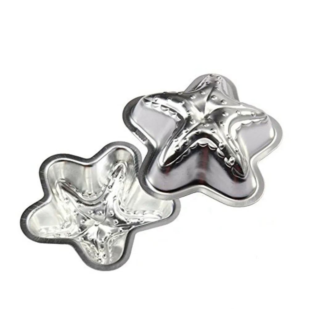 Metal Cake Baking Mould Sea Star Aluminum Alloy Mold Non-Oxidizing Dishwasher Safe for Cake Jelly Pudding Chocolate DIY