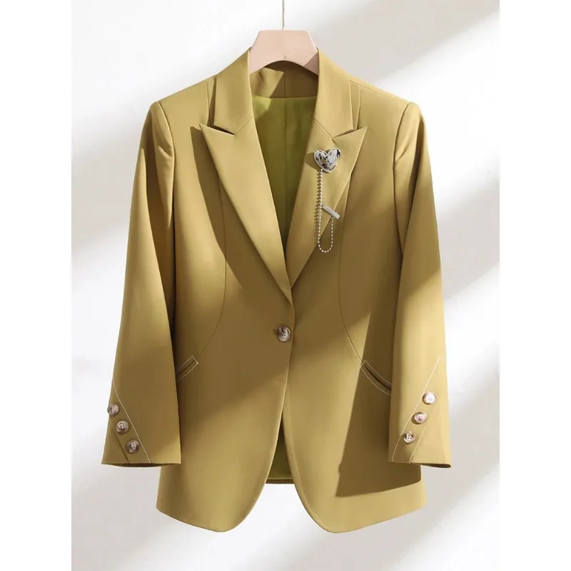 Ladies Women Suit Blazer Formal Office Jacket Female Single Button Full Sleeve Coat Business Work Outfit