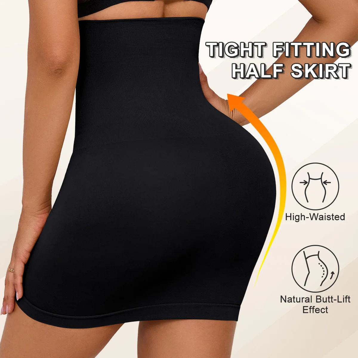 High Waist Seamless Slimming Half Slip Underwear Women Tummy Control Shapewear Comfortable Shapers Tummy Tuck Skirt