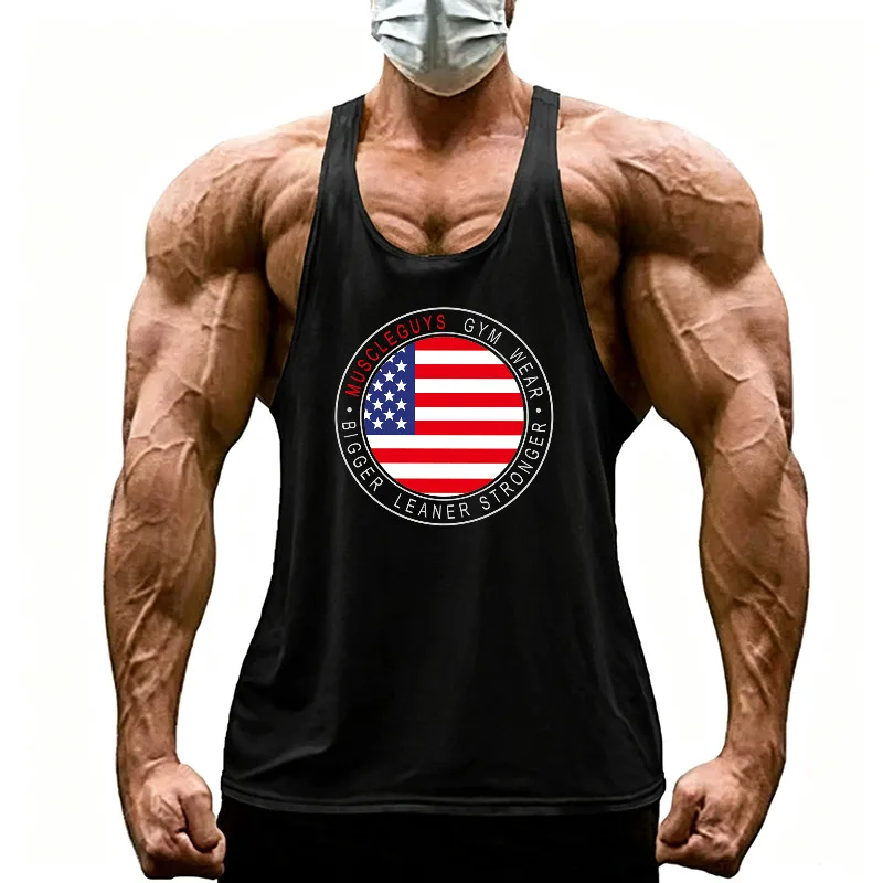 Men Quick Dry Running Vests Sleeveless Y Back Gym Tank Top Moisture Wicking Athletic Workout Shirt for Bodybuilding Training