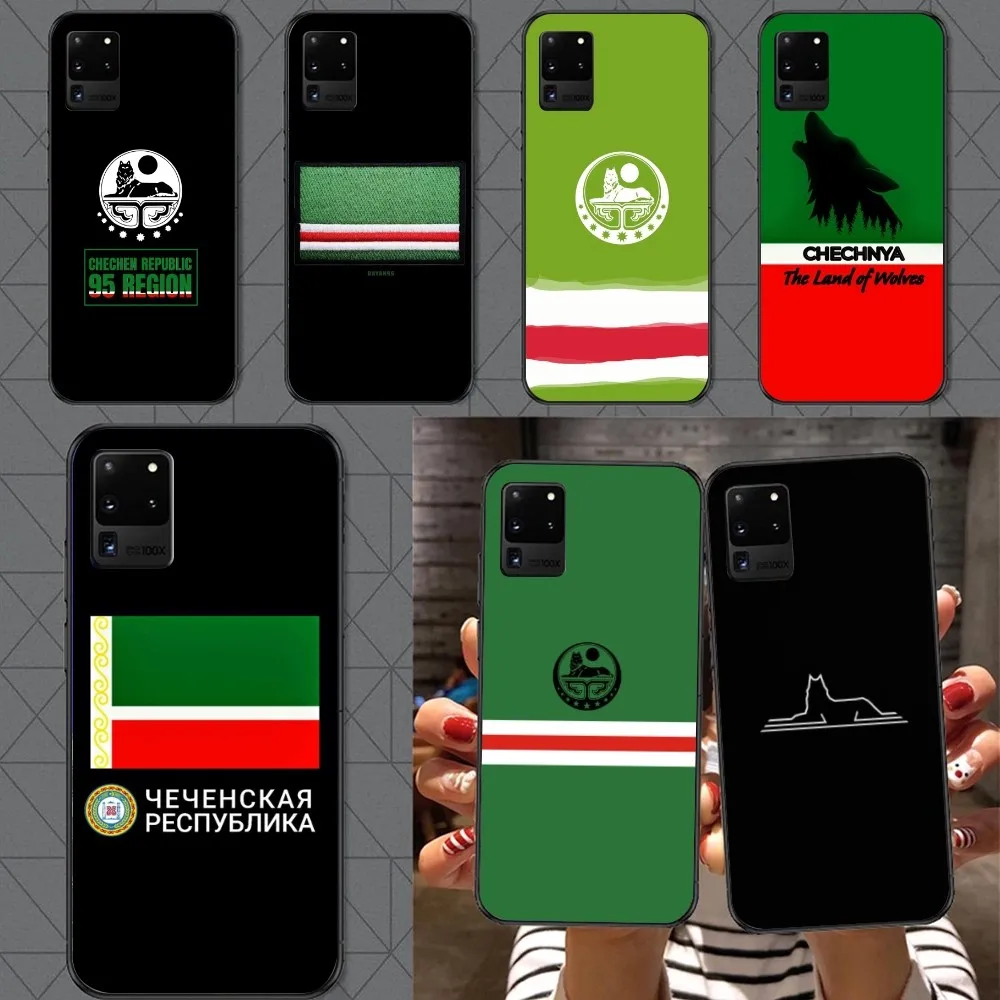 Chechnya Cool Mobile Cell Phone Case for Samsung A91 A81 A73 A72 A71 A30S A20 A12 A13 A52 A53 4G 5G Black Phone Cover Funda