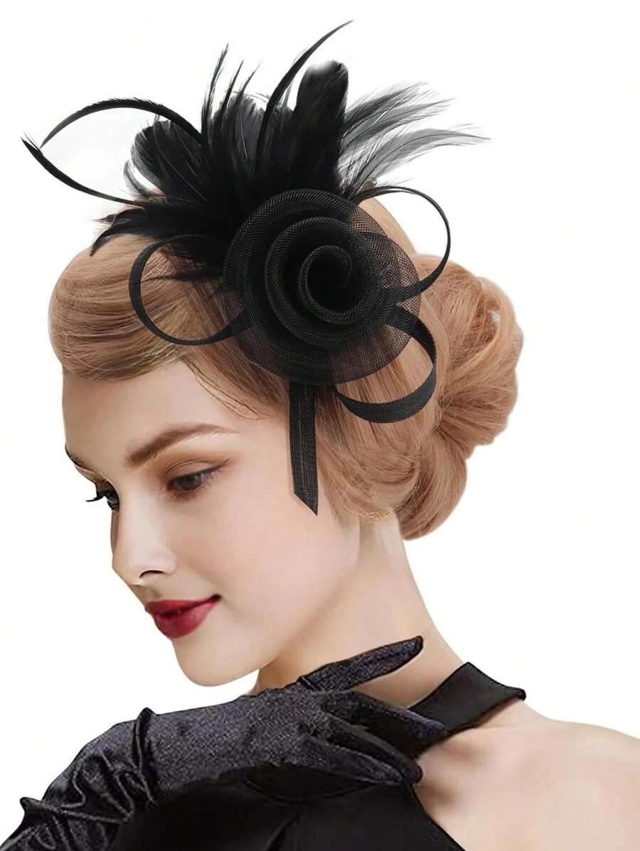 

Женская шляпа-чародей 50-х и 60-х годов, повязка на голову с сетчатой лентой и зажимом, элегантный головной убор для чаепития, дерби в Кентукки или свадьбу, специальный головной убор