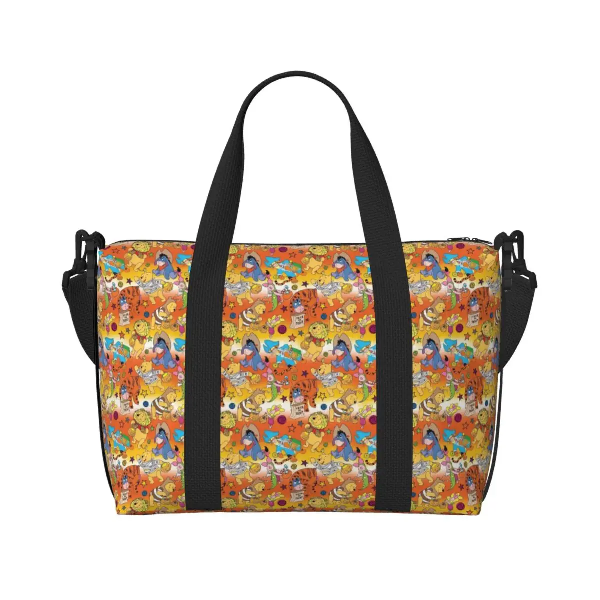 

Custom Winnie Pooh Animal Beach Tote Bag Women Classical Printing Animal Big Compartment Gym Beach Travel Bags