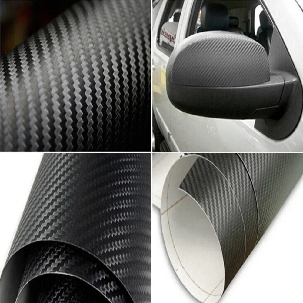 

1pc Universal 3D Black Carbon Fiber Vinyl Sticker Protector 40cm* 100cm for Center Console Dashboard Car Interior Accessories