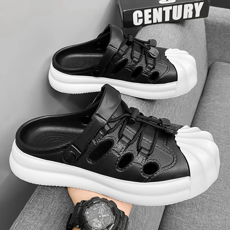 

Fashion Men Sandals Summer Women Half Slippers Outdoor Beach Shoes Couple Walking Sneakers Comfortable Breathable Casual Shoes