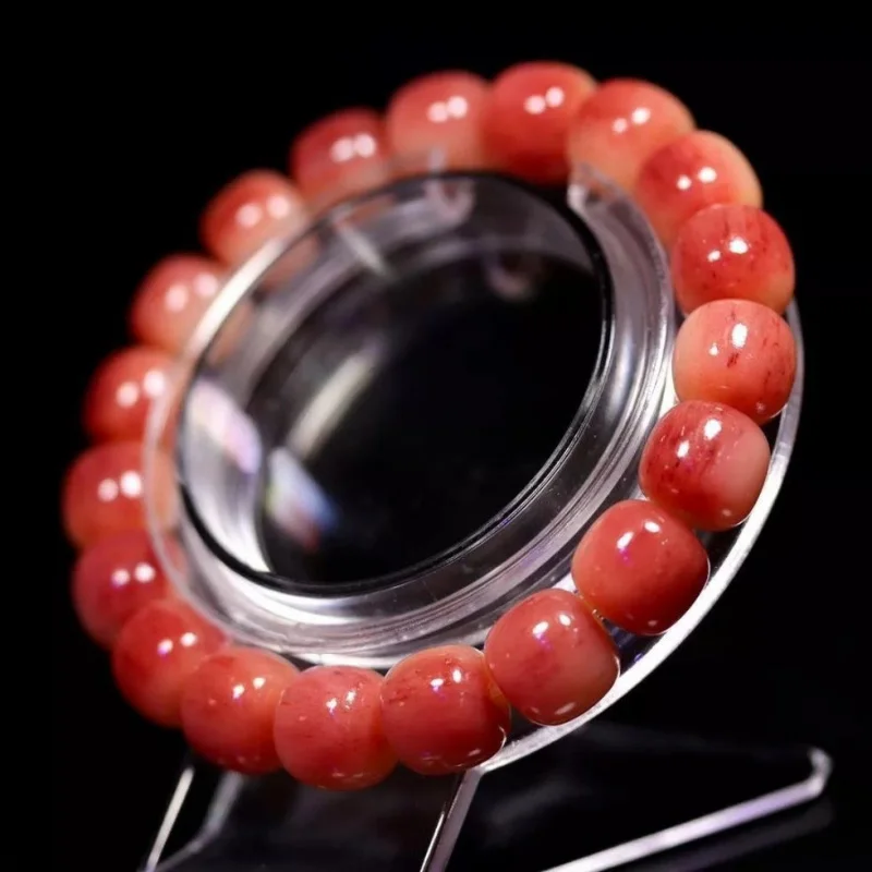 Natural full-grain camel with vintage barrel beads, authentic bone art bracelet, high-end collectible for men