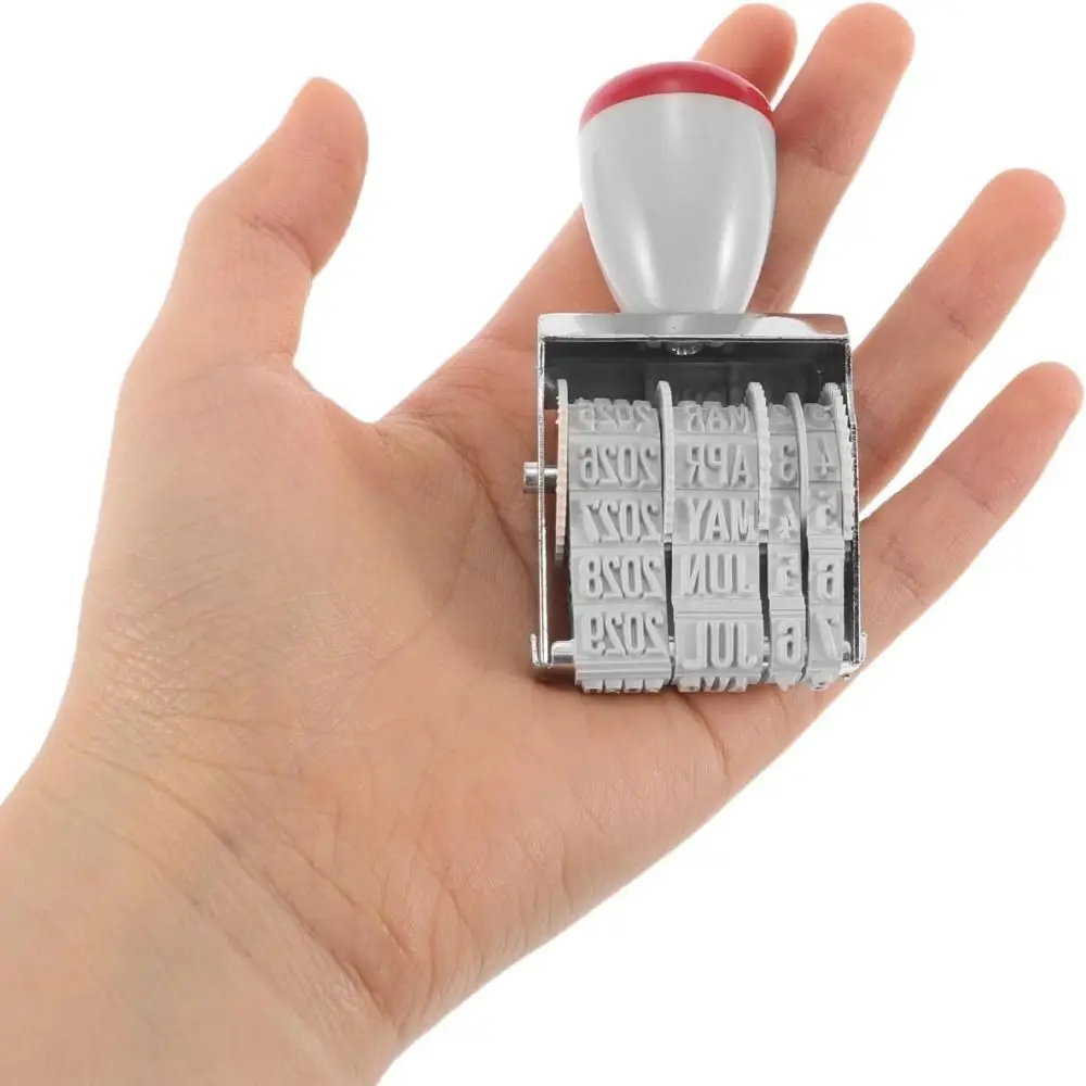 Practical Digital Date Wheel Stamp Adjustable Clear Imprint Self-Inking Rubber Date Stamp Vintage DIY Craft Date Postmark Stamp