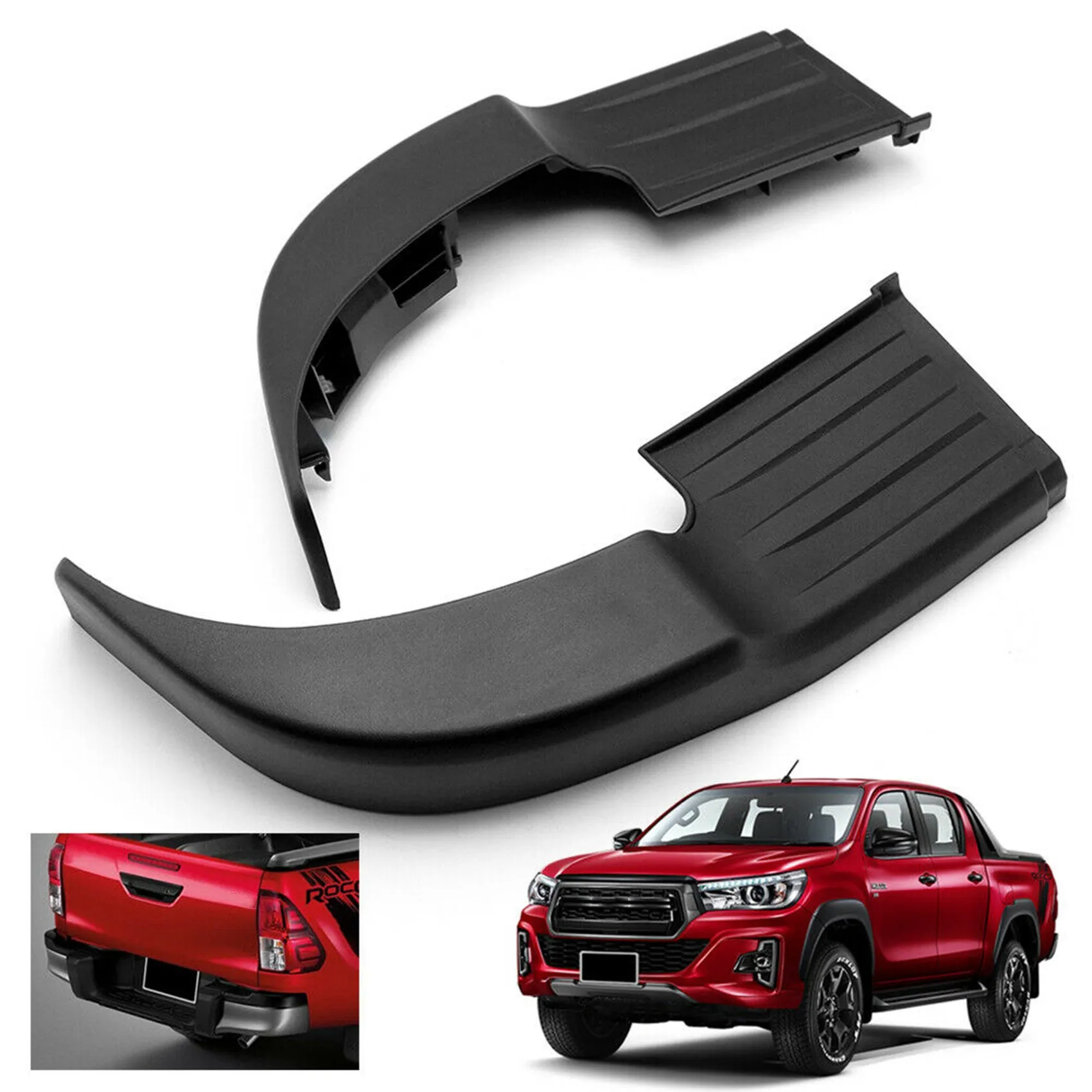 Imagem -04 - Placa de Passo Amortecedor Traseiro para Toyota Hilux Revo Rocco 20232023 Preto